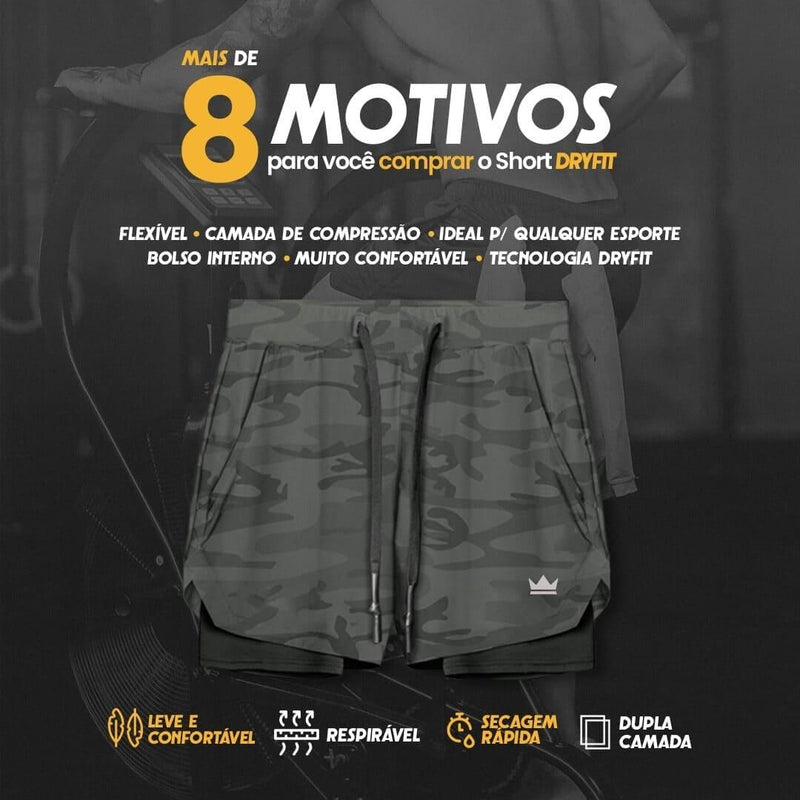 Shorts Dry-Fit™ de Compressão - COMPRE 1 LEVE 2