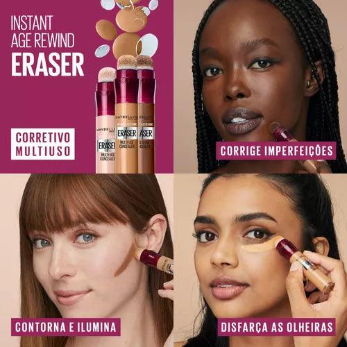 Kit 2UN Corretivo Líquido Eraser Instant Age Rewind 5,9ml Maybelline Tom 100 Ivory