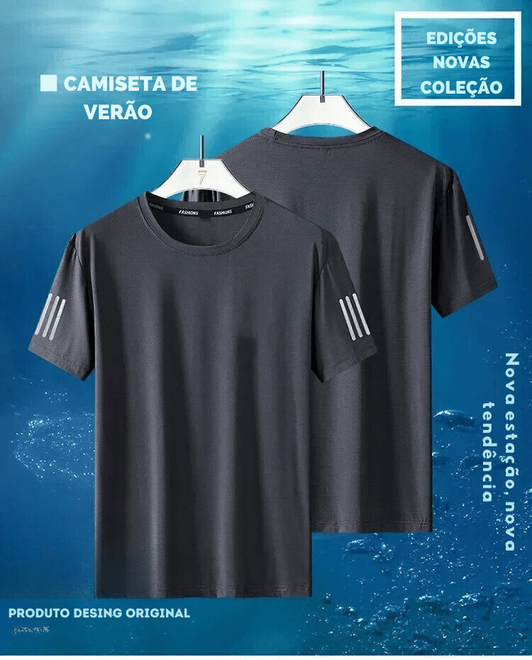 🛍️ Oferta Especial: Compre 1, Leve 2 - Camiseta de Seda Gelada Masculina! 🌟