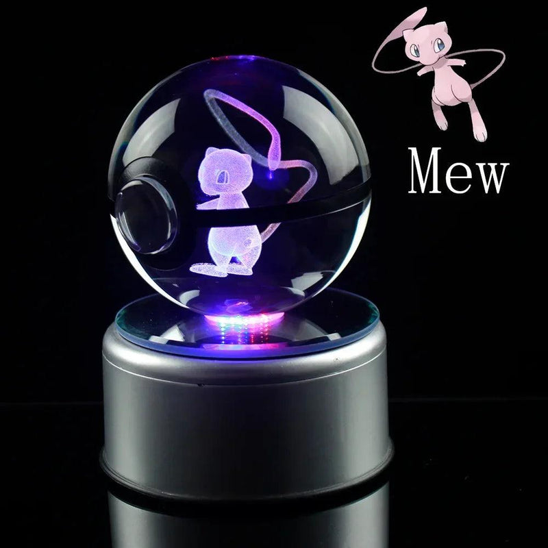 Pokémon 3D Crystal Ball com Base de Luz LED