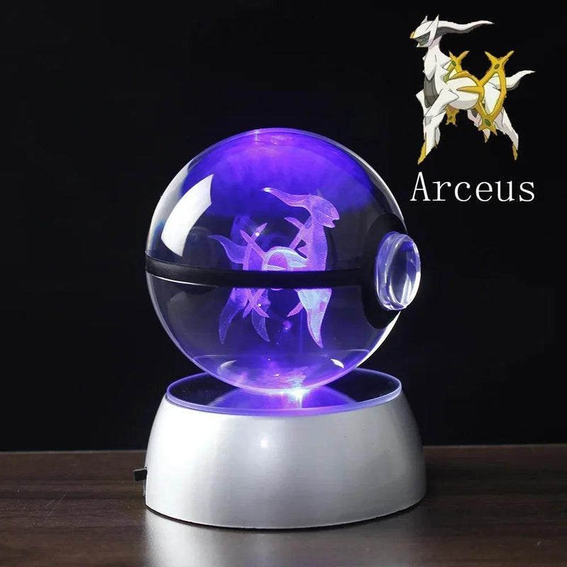 Pokémon 3D Crystal Ball com Base de Luz LED