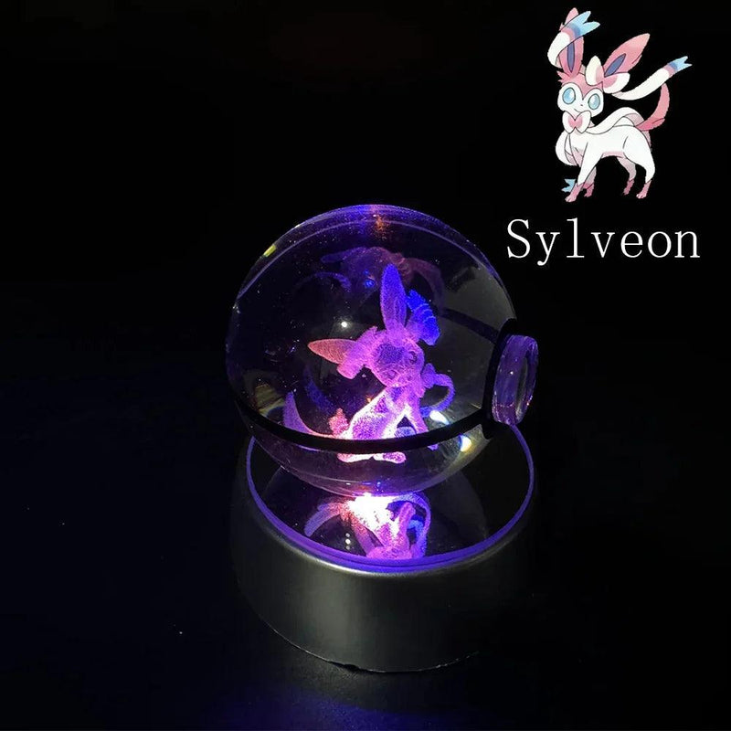 Pokémon 3D Crystal Ball com Base de Luz LED