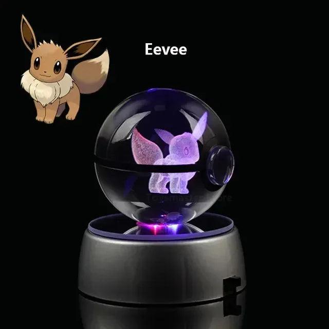 Pokémon 3D Crystal Ball com Base de Luz LED