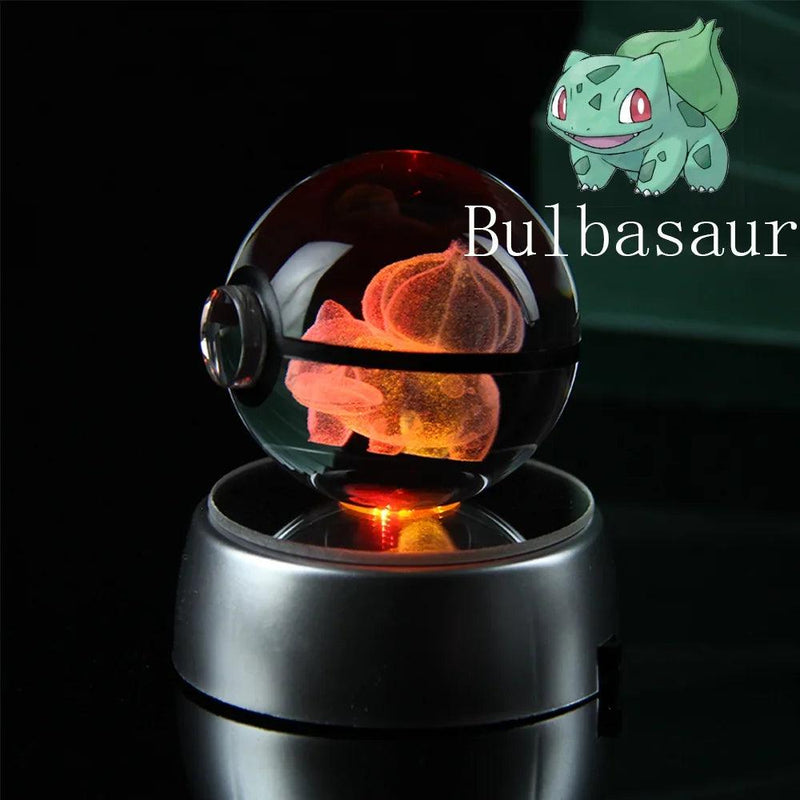 Pokémon 3D Crystal Ball com Base de Luz LED