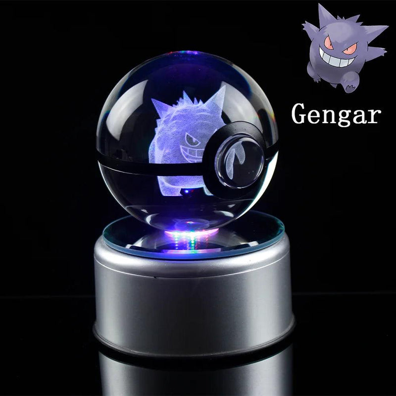 Pokémon 3D Crystal Ball com Base de Luz LED